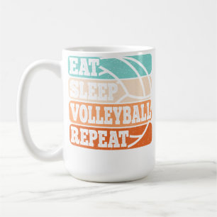 Mug Manger Dormir Volleyball Répéter Drôle Joueur de V