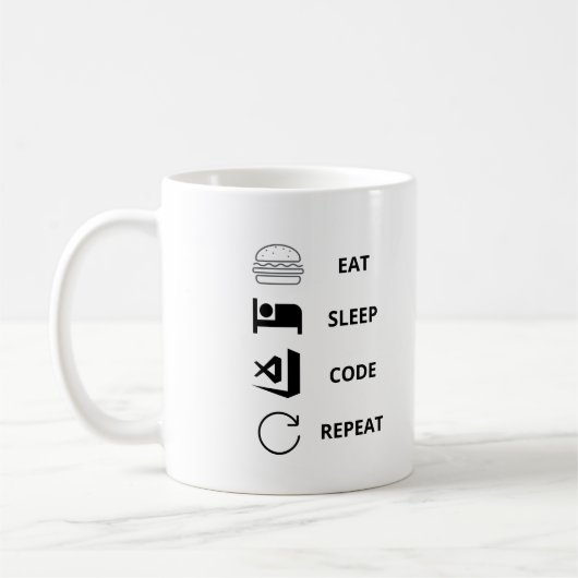 Mug Manger le code de sommeil Répéter les programmeurs (Gauche)