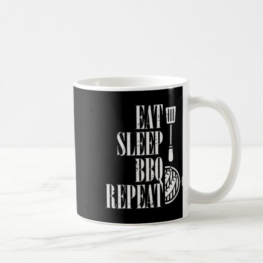Mug Manger Sleep Bbq Répéter Funny Rbecue Grilling Fem (Droite)