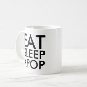 Mug Manger Sleep Kpop | Music Fan Cadeau noir et blanc (Devant gauche)