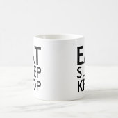 Mug Manger Sleep Kpop | Music Fan Cadeau noir et blanc (Centre)