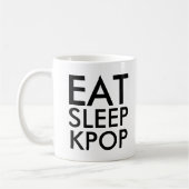 Mug Manger Sleep Kpop | Music Fan Cadeau noir et blanc (Gauche)
