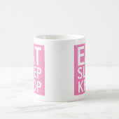 Mug Manger Sleep Kpop | Music Fan Cadeau rose et blanc (Centre)