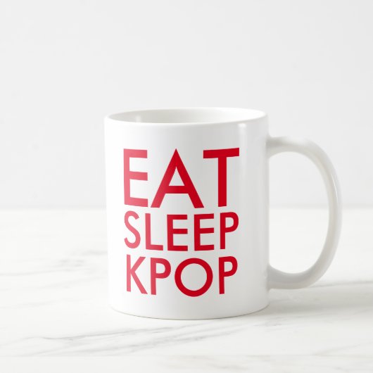 Mug Manger Sleep Kpop | Music Fan Cadeau rouge (Droite)