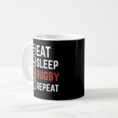 Mug Manger Sleep Rugby Répéter Sport Cadeau (Devant gauche)