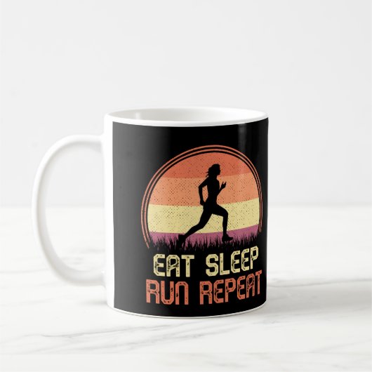 Mug Manger Sleep Run Répéter Marathon de l'athlète rét (Gauche)