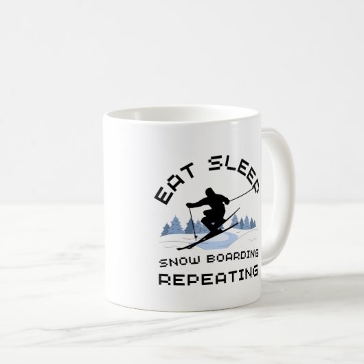 Mug Manger Sleep Snowboard Répéter (Devant droit)