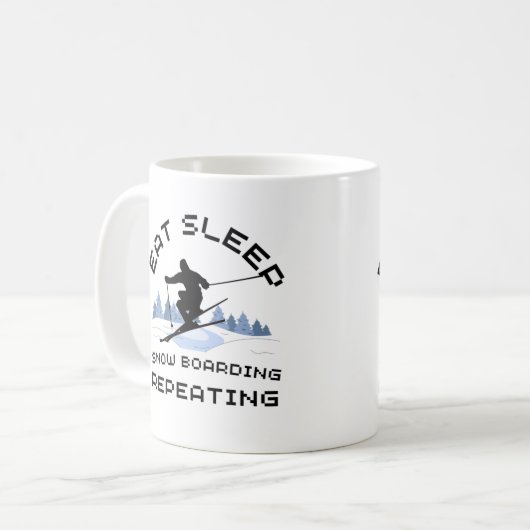 Mug Manger Sleep Snowboard Répéter (Devant gauche)