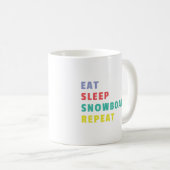 Mug Manger Sleep Snowboard Répéter Colorful Bold (Devant droit)