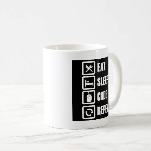 Mug - manger-sommeil-code-répétition (Devant droit)