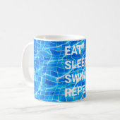 Mug Manger Sommeil nage Répéter piscine aquatique aqua (Devant gauche)