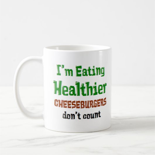 Mug manger un cheeseburger sain (Gauche)