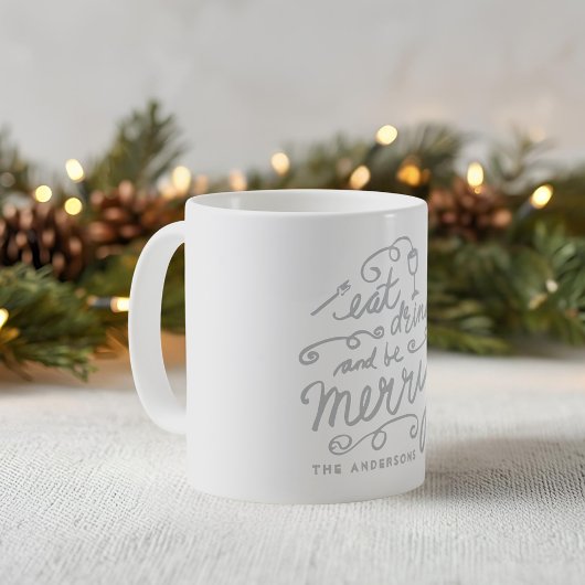 Mug Mangez Boire et être Joyeux Noël personnalisé