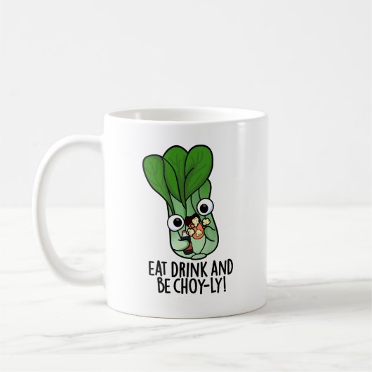 Mug Mangez Boire Et Soyez Choyeux Veggie Pun (Gauche)