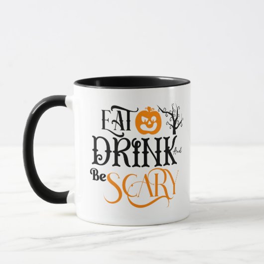 Mug Mangez Boire et Soyez Citrouille d'horreur Hallowe (Gauche)