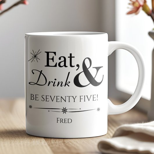 Mug Mangez Boire & Soixante-quinze Retro 75e Anniversa