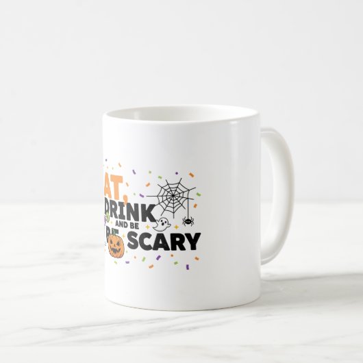 Mug Mangez Boire & Soyez Effrayant Halloween Funny Par (Devant droit)