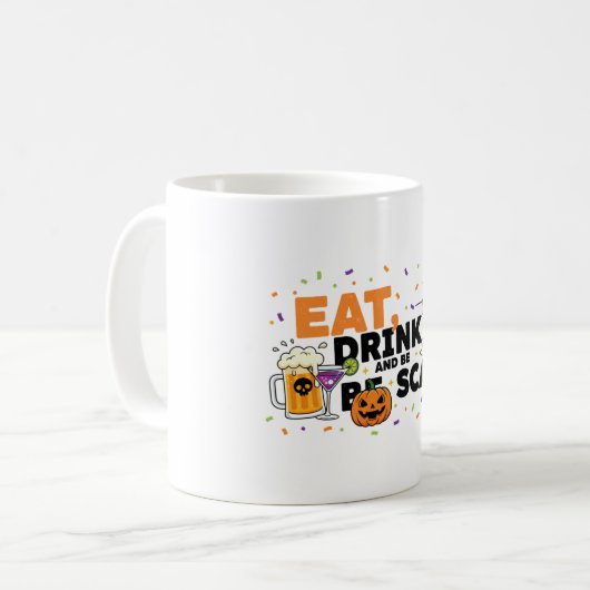 Mug Mangez Boire & Soyez Effrayant Halloween Funny Par (Devant gauche)