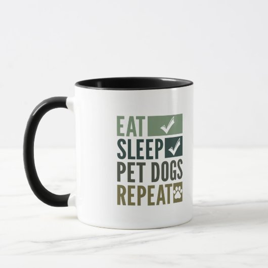 Mug mangez des chiens de compagnie de sommeil, répéter (Gauche)