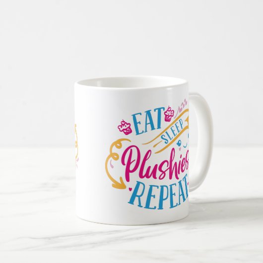 Mug Mangez des Plushies du sommeil Répéter | Mignonne  (Devant droit)