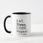 Mug Mangez, Dormez, Code, Répétez. Alimenté par [Nom p (Gauche)