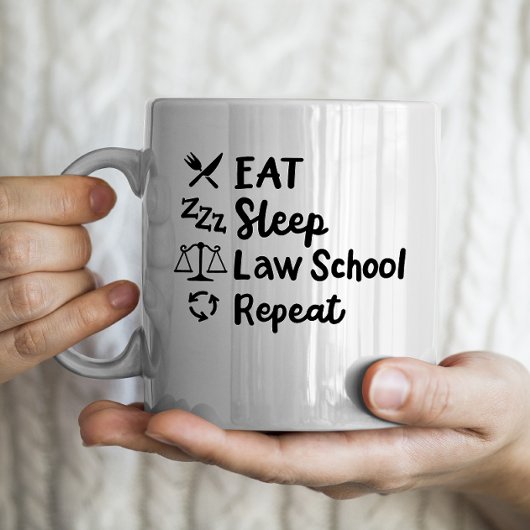 Mug Mangez, dormez, école de droit, répéter