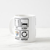 Mug Mangez, dormez, imprimez, répétez la muqueuse (Devant gauche)