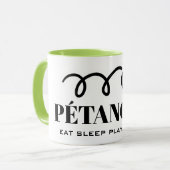 Mug Mangez dormir jouer répéter Pétanque drôle boules  (Devant gauche)