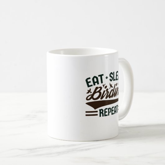 Mug Mangez Dormir Oiseaux Répéter Drôle Oiseau Observa (Devant droit)