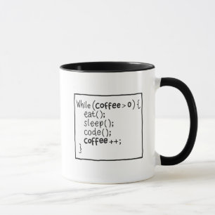 Mug Mangez du café de code de sommeil