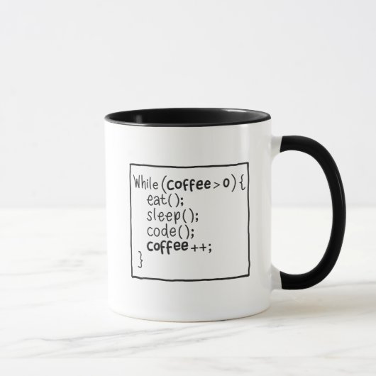 Mug Mangez du café de code de sommeil (Droite)