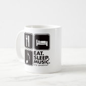Mug Mangez la musique de sommeil - noir (Devant gauche)