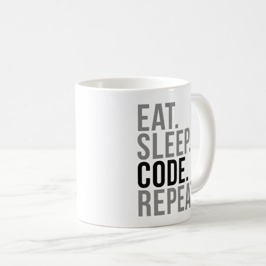 Mug Mangez la répétition de code de sommeil (Devant droit)