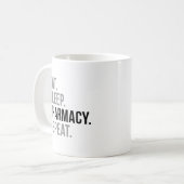 Mug Mangez la répétition de pharmacie de sommeil (Devant gauche)