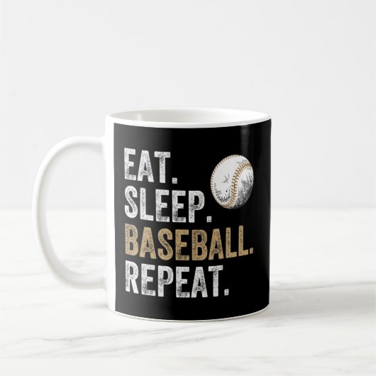 Mug Mangez Le Baseball Dormir Répétez Le Baseball Et L (Gauche)