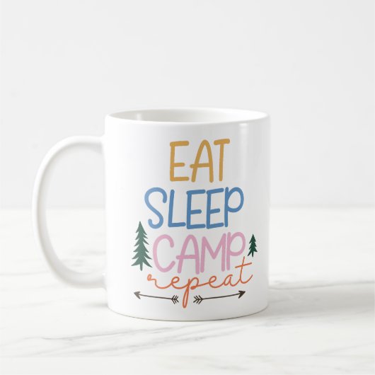 Mug Mangez le camp de sommeil Répéter drôle (Gauche)