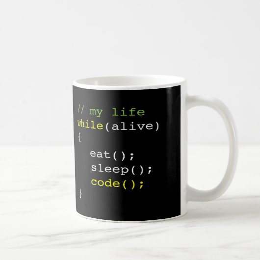Mug Mangez le code de sommeil (Droite)