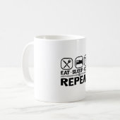 Mug Mangez le code de sommeil Répéter le code de codag (Devant gauche)