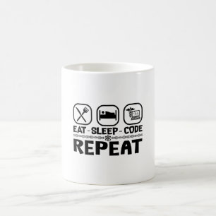 Mug Mangez le code de sommeil Répéter le code de codag