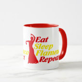 Mug Mangez le flamenco du sommeil Répéter un cadeau am (Devant droit)