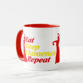 Mug Mangez le flamenco du sommeil Répéter un cadeau am (Devant gauche)