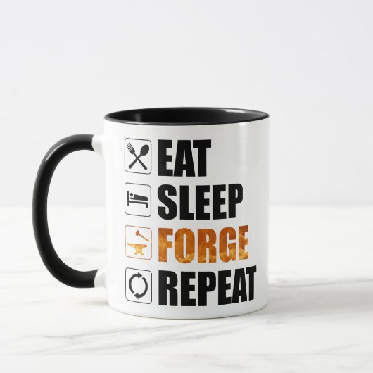 Mug Mangez le forge du sommeil Répétez le forgeron (Gauche)