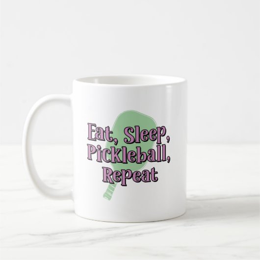 Mug Mangez le Pickleball de sommeil Répéter sur une pa (Gauche)