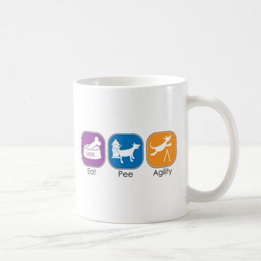 Mug Mangez le pipi d'agilité de sommeil (Droite)