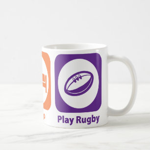 Mug Mangez le rugby de jeu de sommeil