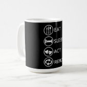 Mug Mangez le sommeil Acte Répéter Acteurs Don intérim (Devant gauche)