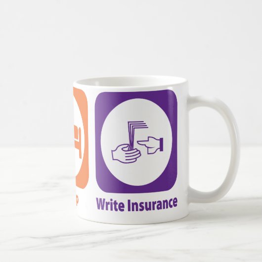 Mug Mangez le sommeil écrivent l'assurance (Droite)