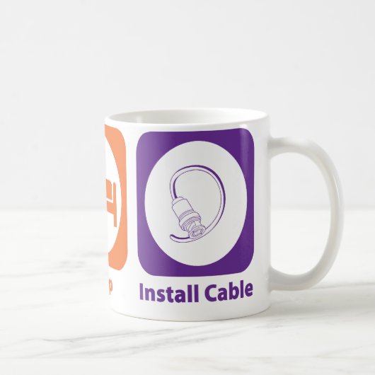 Mug Mangez le sommeil installent le câble (Droite)