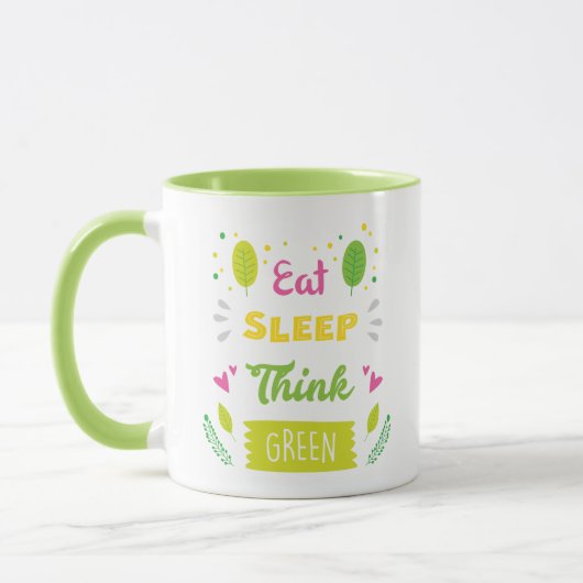 Mug Mangez le sommeil Pensez vert (Gauche)