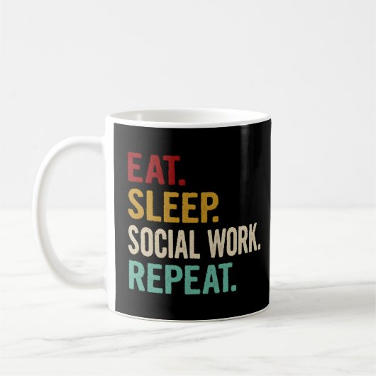 Mug Mangez le sommeil Travail social Répéter le travai (Gauche)